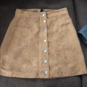 Suede button up  skirt